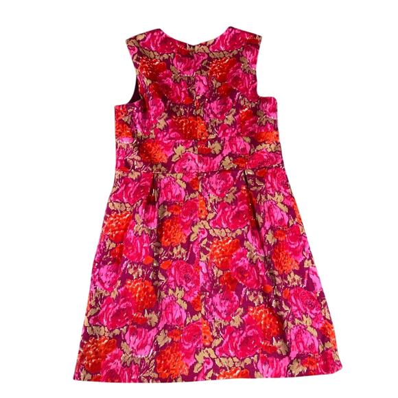 Michael Michael Kors Women’s Sheath Dress Floral Sleeveless Gold Buttons Zipper - Picture 2 of 12